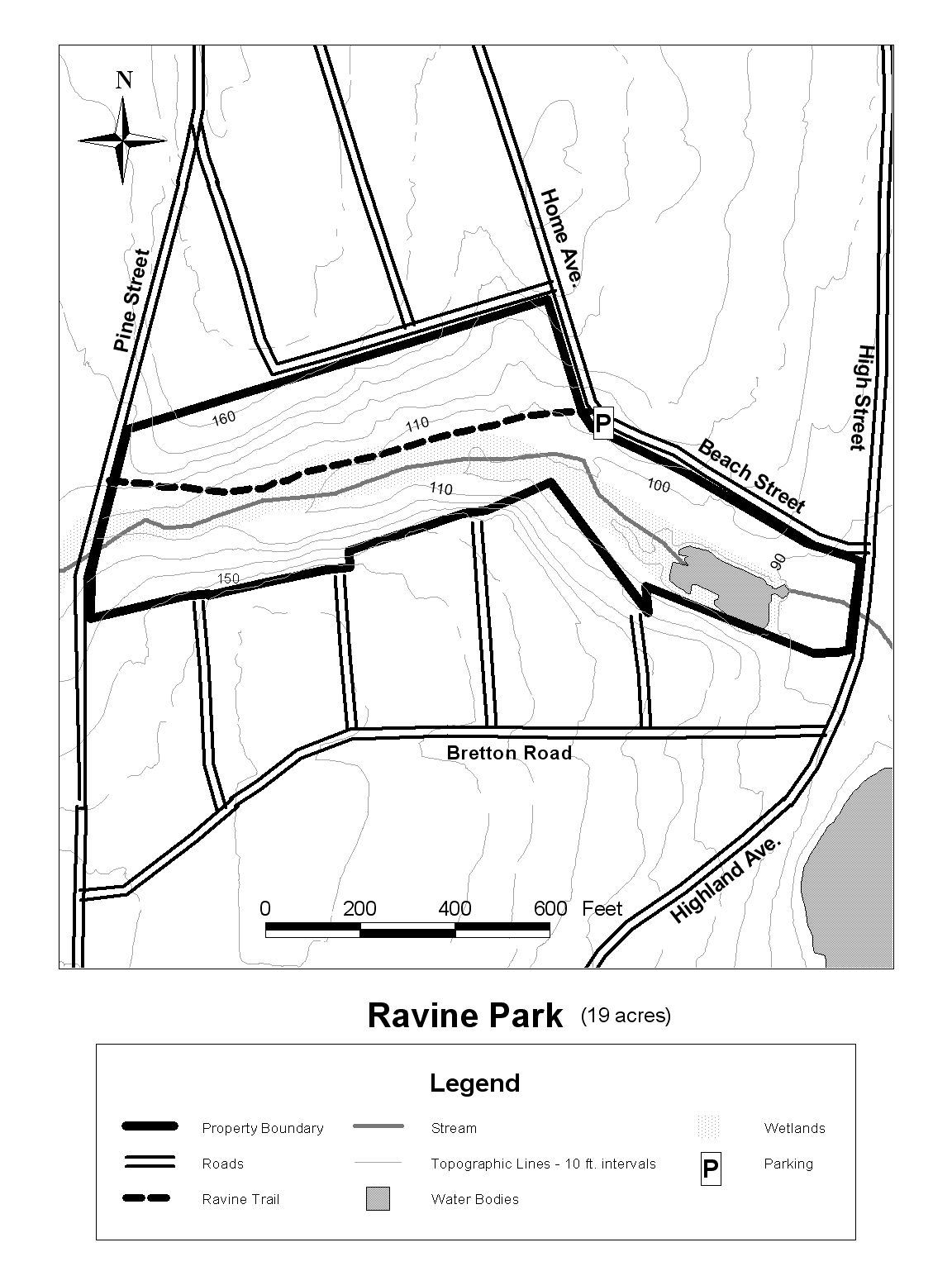 Ravine Property Black and White Map