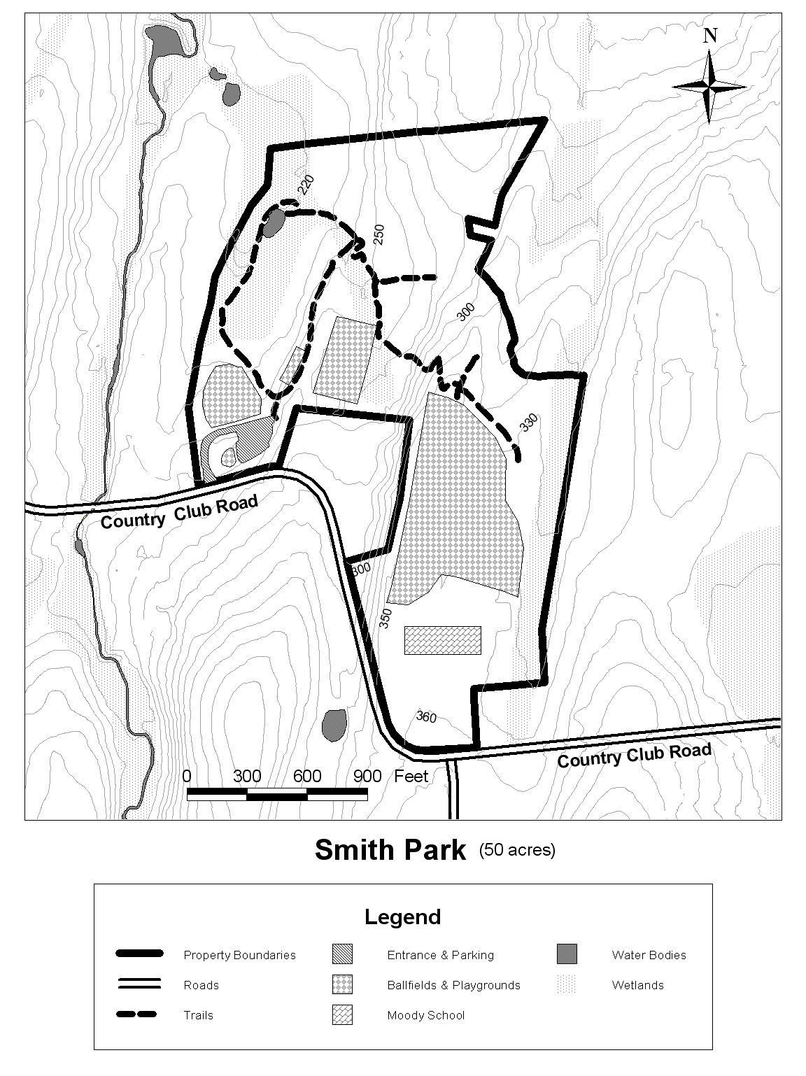 Smith Park Property Black and White Map