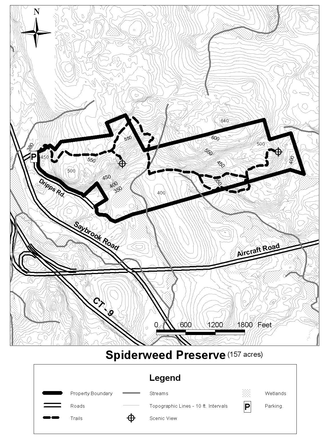 Spiderweed Property Black and White Map