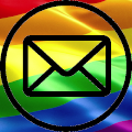 Email Icon over Pride Flag