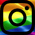 Instagram Logo over Pride Flag