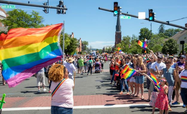 Pride Festival Marchers on Main Street Middletown