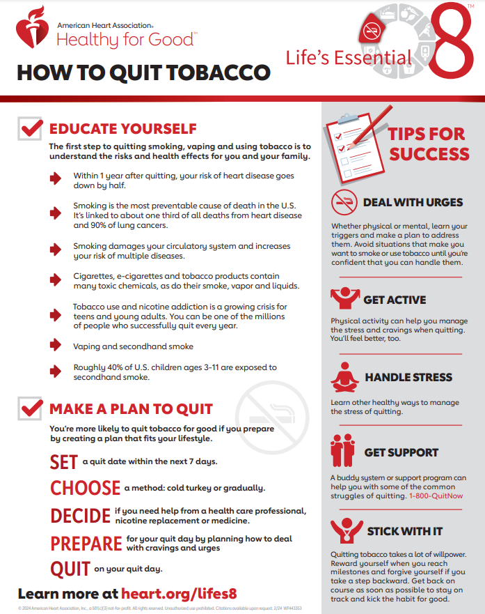 AHA How to Quit Tobacco