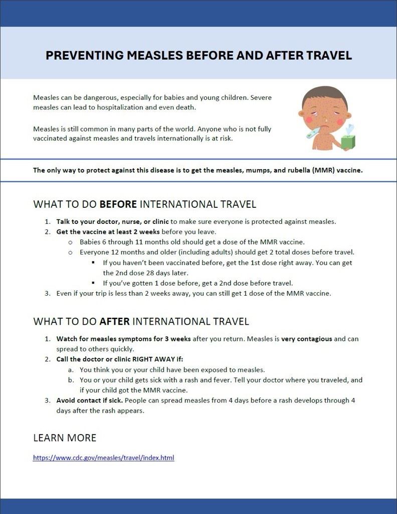 Preventing Measles Before and After Travel
