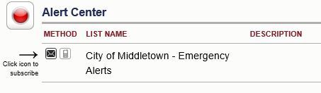 Screen Shot of Notify Me Sign up for Email Notifications